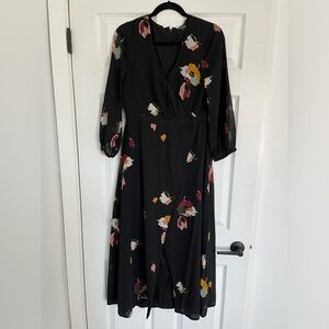 Madewell Black Floral Maxi Dress. Size 6.